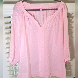EUC silk Lilly Pulitzer 3/4 sleeve blouse